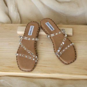 Steve Madden Clear Studded Slide Sandals - 7M